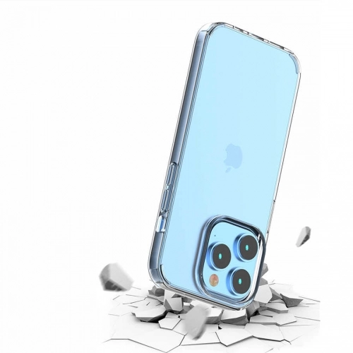 Apple iPhone 14 Pro (6.1) Kılıf Lux Korumalı Kenarları Silikon Arkası Sert Coss Kapak - Şeffaf