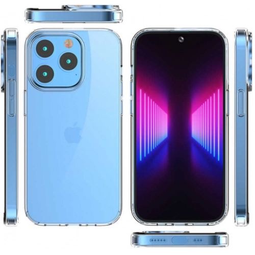 Apple iPhone 14 Pro (6.1) Kılıf Lux Korumalı Kenarları Silikon Arkası Sert Coss Kapak - Şeffaf