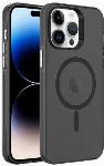 Apple iPhone 14 Pro (6.1) Kılıf Magsafe Şarj Özellikli Buzlu Transparan C-Pro Sert Kapak - Siyah