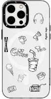 Apple iPhone 14 Pro (6.1) Kılıf Magsafe Şarj Özellikli Desenli Youngkit Plaything Serisi Kapak - Beyaz