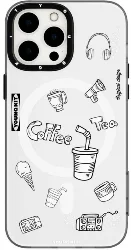 Apple iPhone 14 Pro (6.1) Kılıf Magsafe Şarj Özellikli Desenli Youngkit Plaything Serisi Kapak - Beyaz