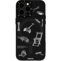 Apple iPhone 14 Pro (6.1) Kılıf Magsafe Şarj Özellikli Desenli Youngkit Plaything Serisi Kapak - Siyah