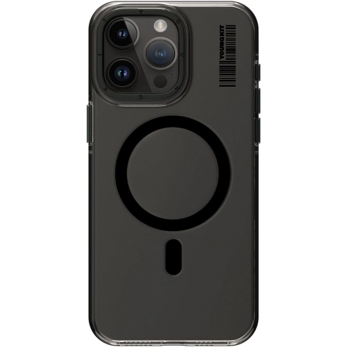 Apple iPhone 14 Pro (6.1) Kılıf Magsafe Şarj Özellikli Şeffaf Youngkit Crystal Shield Serisi Kapak - Siyah