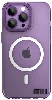 Apple iPhone 14 Pro (6.1) Kılıf Magsafe Şarj Özellikli Youngkit Coloured Glaze Serisi Kapak - Koyu Mor