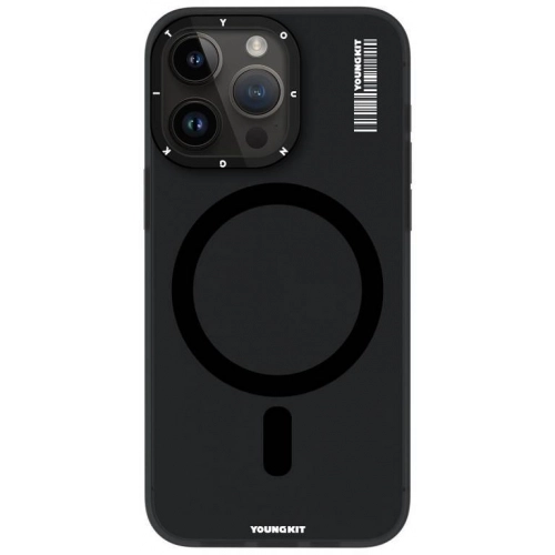 Apple iPhone 14 Pro (6.1) Kılıf Magsafe Şarj Özellikli Youngkit Hidden Sand Serisi Kapak - Siyah
