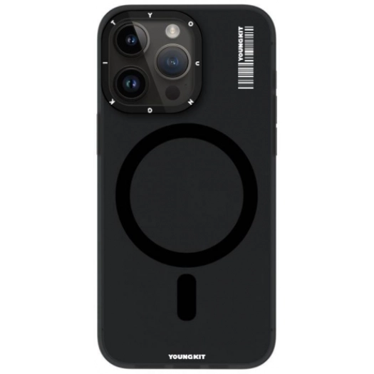 Apple iPhone 14 Pro (6.1) Kılıf Magsafe Şarj Özellikli Youngkit Hidden Sand Serisi Kapak - Siyah