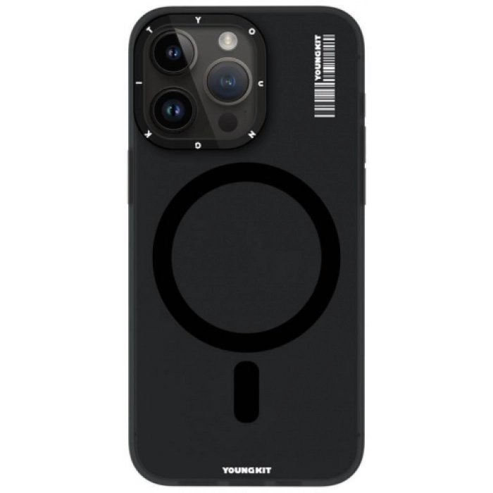 Apple iPhone 14 Pro (6.1) Kılıf Magsafe Şarj Özellikli Youngkit Hidden Sand Serisi Kapak - Siyah