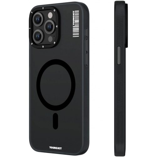 Apple iPhone 14 Pro (6.1) Kılıf Magsafe Şarj Özellikli Youngkit Hidden Sand Serisi Kapak - Siyah