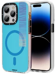 Apple iPhone 14 Pro (6.1) Kılıf Magsafe Şarj Özellikli Youngkit Pure Serisi Kapak - Mavi