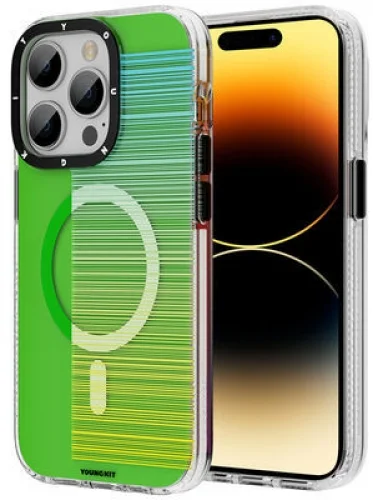 Apple iPhone 14 Pro (6.1) Kılıf Magsafe Şarj Özellikli Youngkit Pure Serisi Kapak - Yeşil