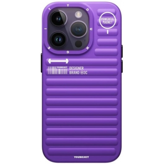 Apple iPhone 14 Pro (6.1) Kılıf Mat Renkli Tasarım YoungKit Original Serisi Kapak - Mor