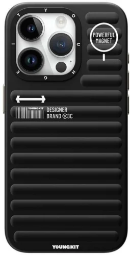 Apple iPhone 14 Pro (6.1) Kılıf Mat Renkli Tasarım YoungKit Original Serisi Kapak - Siyah