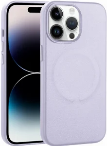 Apple iPhone 14 Pro (6.1) Kılıf PU Deri Magsafe Wireless Şarj Özellikli Derix Kapak - Lila