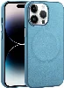 Apple iPhone 14 Pro (6.1) Kılıf PU Deri Magsafe Wireless Şarj Özellikli Derix Kapak - Mavi