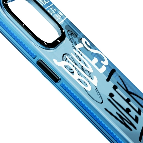 Apple iPhone 14 Pro (6.1) Kılıf Şeffaf Renkli Yazı Temalı Tasarım YoungKit Jazz Serisi Kapak - Siyah