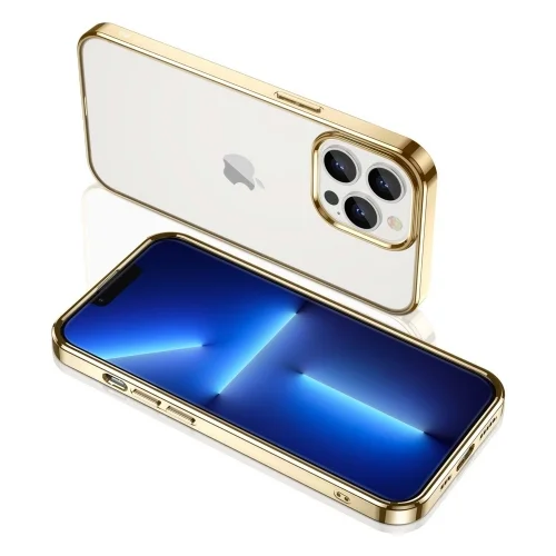 Apple iPhone 14 Pro (6.1) Kılıf Silikon Renkli Esnek Pixel Kapak - Gold