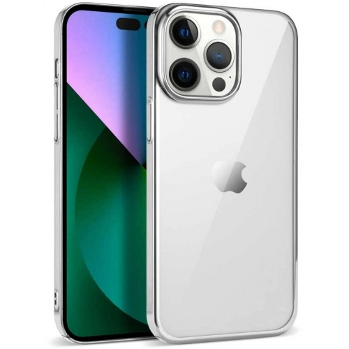 Apple iPhone 14 Pro (6.1) Kılıf Silikon Renkli Esnek Pixel Kapak - Gümüş