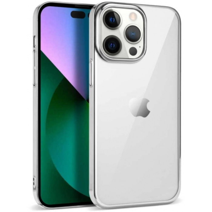 Apple iPhone 14 Pro (6.1) Kılıf Silikon Renkli Esnek Pixel Kapak - Gümüş