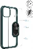 Apple iPhone 14 Pro (6.1) Kılıf Standlı Arkası Şeffaf Kenarları Airbag Kapak - Yeşil