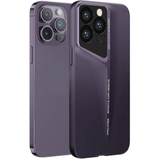 Apple iPhone 14 Pro (6.1) Kılıf Ultra İnce Kameralı Korumalı Sert Rubber Procase Kapak - Koyu Mor