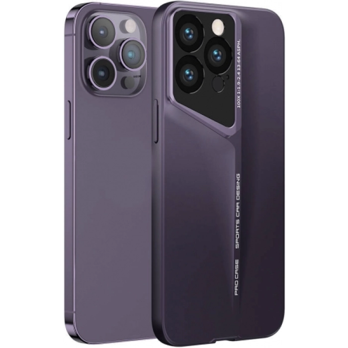 Apple iPhone 14 Pro (6.1) Kılıf Ultra İnce Kameralı Korumalı Sert Rubber Procase Kapak - Koyu Mor