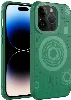 Apple iPhone 14 Pro (6.1) Kılıf Wireless Şarj Özellikli Desenli Hot Mıknatıslı Magsafe Kapak - Yeşil