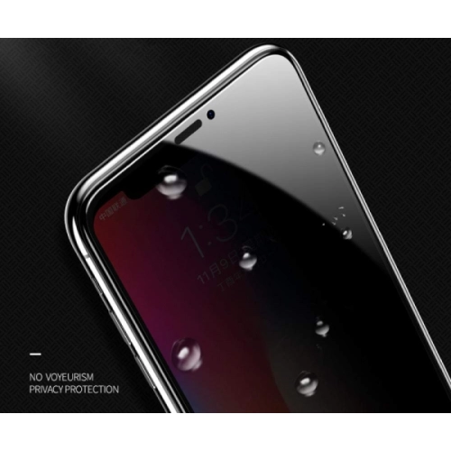 Apple iPhone 14 Pro (6.1) Kırılmaz Cam 5D Ekran Koruyucu Karartmalı Hayalet Cam Privacy Tam Kapatan - Siyah