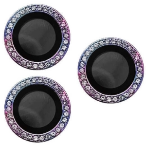 Apple iPhone 14 Pro (6.1) Lens Kamera Koruyucu Taşlı Parmak İzi Bırakmaz CL-06 - Colorful