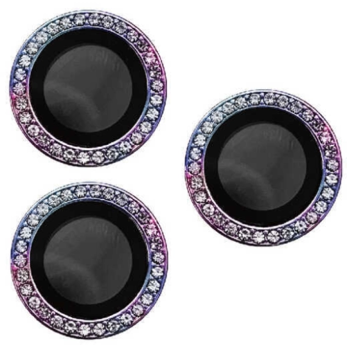 Apple iPhone 14 Pro (6.1) Lens Kamera Koruyucu Taşlı Parmak İzi Bırakmaz CL-06 - Colorful