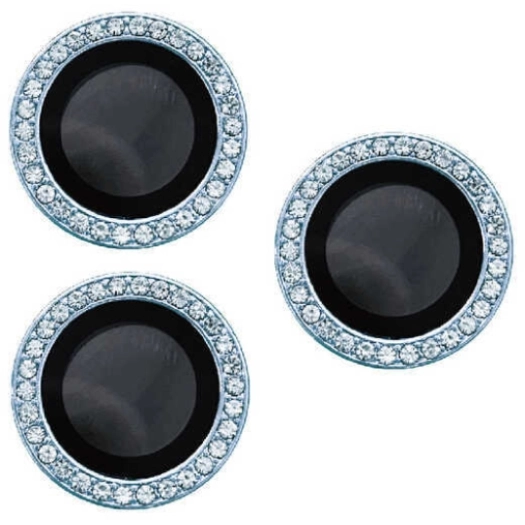 Apple iPhone 14 Pro (6.1) Lens Kamera Koruyucu Taşlı Parmak İzi Bırakmaz CL-06 - Mavi