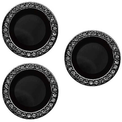 Apple iPhone 14 Pro (6.1) Lens Kamera Koruyucu Taşlı Parmak İzi Bırakmaz CL-06 - Siyah