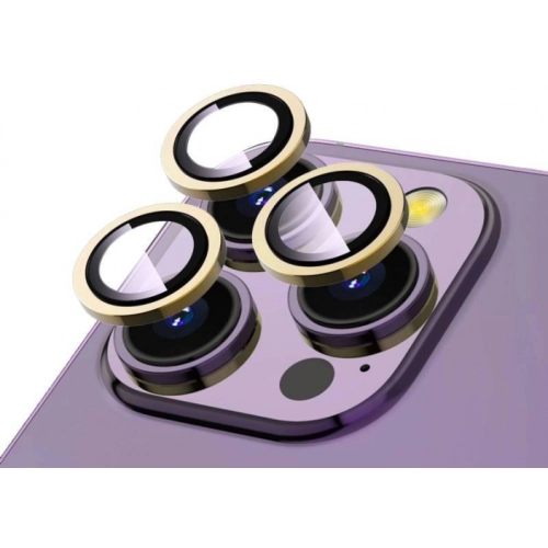 Apple iPhone 14 Pro (6.1) Lens Kamera Koruyucu Parmak İzi Bırakmayan Anti-Reflective CL-12 - Gold