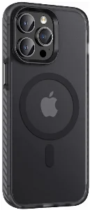 Apple iPhone 14 Pro (6.1) Mat Arka Yüzey Wireless Şarj Özellikli Zore Locik Kapak - Siyah