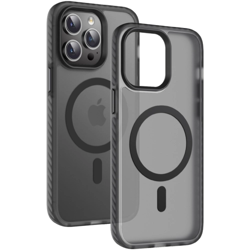 Apple iPhone 14 Pro (6.1) Mat Arka Yüzey Wireless Şarj Özellikli Zore Locik Kapak - Siyah