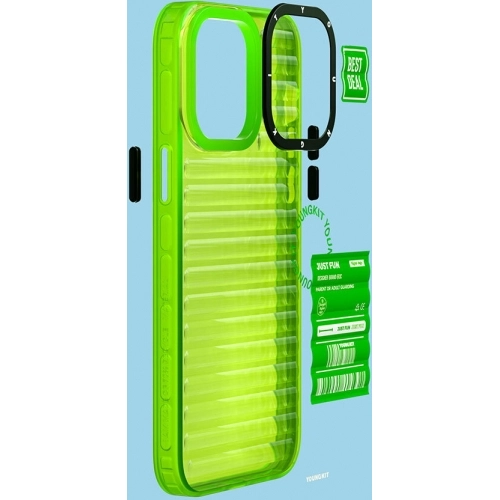 Apple iPhone 14 Pro (6.1) Şeffaf Renkli Tasarım YoungKit Fluorite Serisi Kapak - Mor