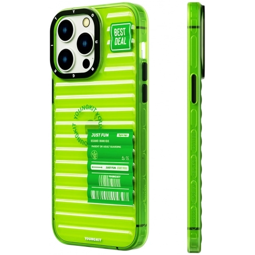 Apple iPhone 14 Pro (6.1) Şeffaf Renkli Tasarım YoungKit Fluorite Serisi Kapak - Pembe