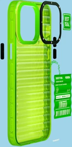 Apple iPhone 14 Pro (6.1) Şeffaf Renkli Tasarım YoungKit Fluorite Serisi Kapak - Pembe
