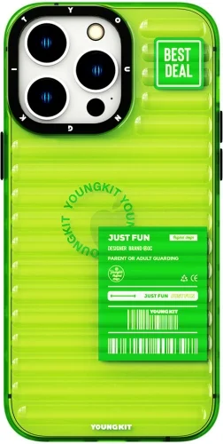 Apple iPhone 14 Pro (6.1) Şeffaf Renkli Tasarım YoungKit Fluorite Serisi Kapak - Pembe