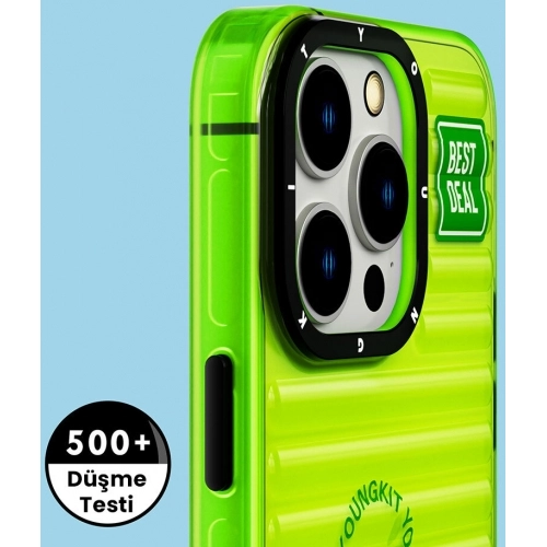 Apple iPhone 14 Pro (6.1) Şeffaf Renkli Tasarım YoungKit Fluorite Serisi Kapak - Siyah