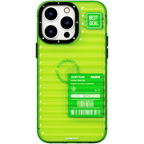 Apple iPhone 14 Pro (6.1) Şeffaf Renkli Tasarım YoungKit Fluorite Serisi Kapak - Siyah