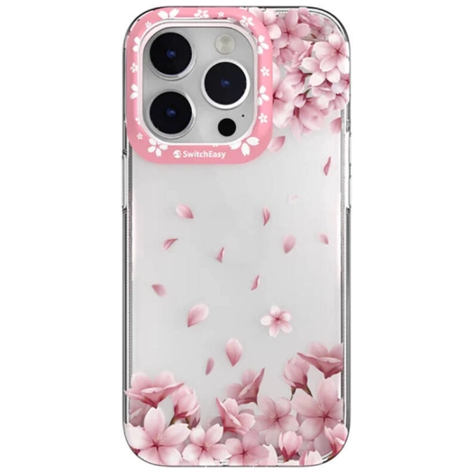 Apple iPhone 14 Pro Çift IMD Baskılı Switcheasy Artist Sakura Kapak - Pembe