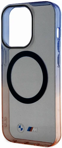 Apple iPhone 14 Pro (6.1) Kılıf BMW Magsafe Şarj Özellikli Transparan Renk Geçişli Dizayn Kapak - Gri