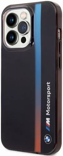 Apple iPhone 14 Pro (6.1) Kılıf BMW Orjinal Lisanslı Renk Geçişli Çizgili Dizayn Kapak - Siyah