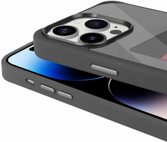 Apple iPhone 14 Pro Kılıf Ekranı Yansıtan Zore Akıllı NFC Kapak - Siyah