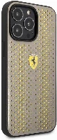 Apple iPhone 14 Pro (6.1) Kılıf Ferrari Deri Sarı Noktalı Dizayn Kapak - Sarı