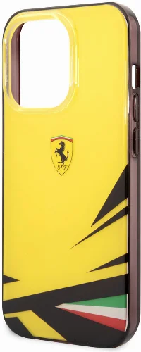 Apple iPhone 14 Pro (6.1) Kılıf Ferrari Sarı İtalyan Bayrak Baskılı Dizayn Kapak - Sarı