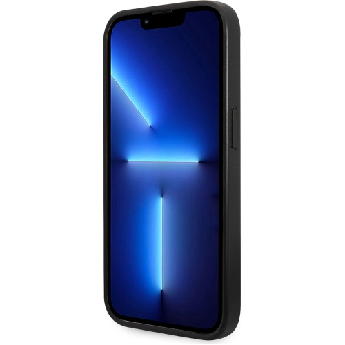 Apple iPhone 14 Pro (6.1) Kılıf GUESS PU Deri Şerit Logo Dizaynlı Kapak - Gri