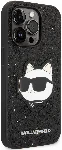 Apple iPhone 14 Pro (6.1) Kılıf Karl Lagerfeld Parlak Taşlı Choupette Dizayn Kapak - Siyah
