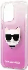 Apple iPhone 14 Pro (6.1) Kılıf Karl Lagerfeld Sert TPU Choupette Dizayn Kapak - Pembe