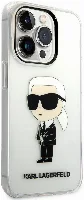 Apple iPhone 14 Pro (6.1) Kılıf Karl Lagerfeld Transparan İkonik Karl Dizayn Kapak - Şeffaf